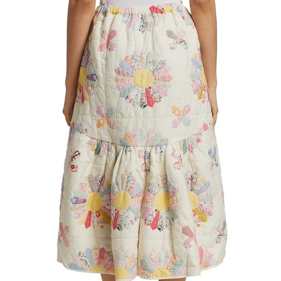 Sea New York Linden Patchwork Quilted Ruffle Hem Midi Skirt - Picture 8 of 16